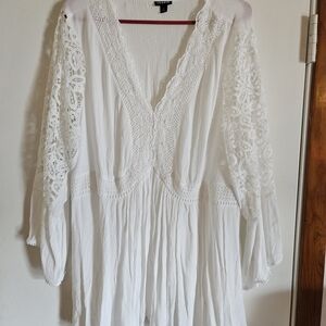 Torrid White Lace Blouse